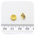 10 PZ - DISTANZIATORE BIGIOTTERIA - DISTANZIALE STRASS 8 MM ORO - CRYSTAL