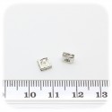 10 PZ - DISTANZIATORE BIGIOTTERIA - DISTANZIALE STRASS 5 MM ARGENTO - CRYSTAL