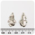 1 PZ - CIONDOLO METALLO BABBO NATALE - PENDENTE METALLO CHARM ARGENTO TIBETANO