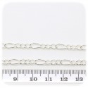 1 MT - CATENA ARGENTO 8X5 MM - CATENELLA METALLO BASE BRACCIALETTO E COLLANA