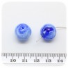 5 PZ - PERLE TONDE BLU - PERLINE VETRO LAMPWORK 14 MM