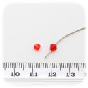 50 PZ - PERLE BICONO ROSSO - PERLINE VETRO SFACCETTATE 4 MM