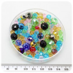 40 G - PERLINE VETRO SFACCETTATE MIX 6/30 MM - MULTICOLORE