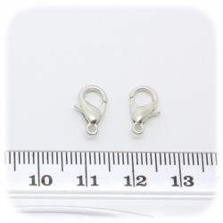 20 PZ - CHIUSURA METALLO 12 MM - MINUTERIA MOSCHETTONE COLLANE E BRACCIALI BIJOUX