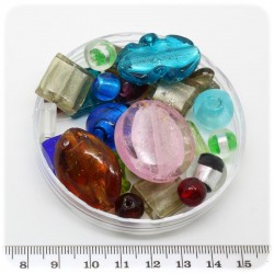 150 G - PERLINE VETRO LAMPWORK MIX 6/40 MM - MULTICOLOR