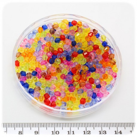 2 PZ - PERLE POIS PLASTICA - PERLINE ACRILICO RONDELLA FORO LARGO MULTICOLORE