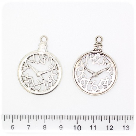1 PZ - CIONDOLO ARGENTO TIBETANO OROLOGIO 29 MM - METALLO