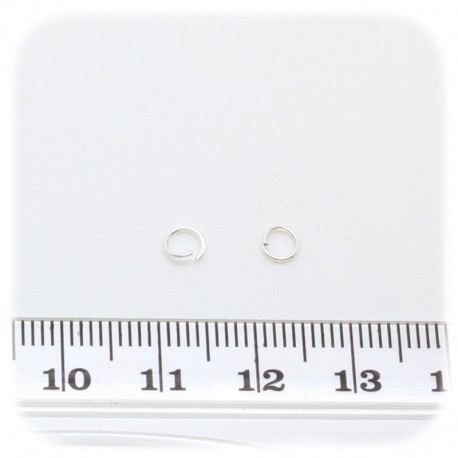 100 PZ - ANELLINI ARGENTO 4 MM - MINUTERIA ANELLI APRIBILI TONDI BIGIOTTERIA