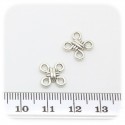 10 PZ -CONNETTORE LINK QUADRATO 10 MM - 4 OCCHIELLI - METALLO
