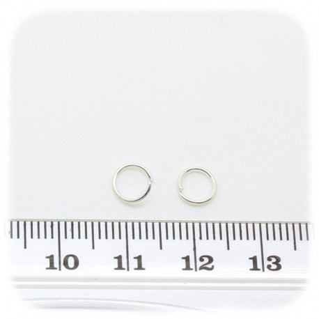 100 PZ - ANELLINI ARGENTO 6 MM - MINUTERIA ANELLI APRIBILI TONDI BIGIOTTERIA