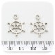 1 PZ - CIONDOLO METALLO TIMONE - PENDENTE METALLO CHARM ARGENTO TIBETANO