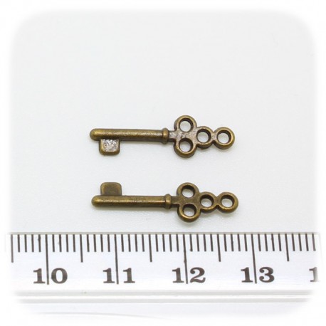 1 PZ - CIONDOLO BRONZO CHIAVE - PENDENTE METALLO CHARM ARGENTO TIBETANO
