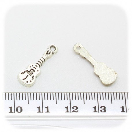 1 PZ - CIONDOLO ARGENTO TIBETANO CHITARRA 7 MM - METALLO