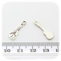 1 PZ - CIONDOLO ARGENTO TIBETANO CHITARRA 7 MM - METALLO