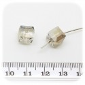 5 PZ - PERLINE ROMBO RAINBOW - PERLE VETRO ELECTROPLATED SFACCETTATE 9 MM