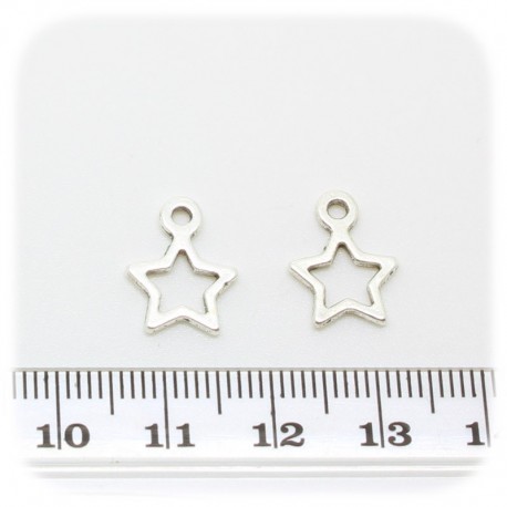 1 PZ - CIONDOLO METALLO STELLA - PENDENTE CHARM ARGENTO TIBETANO