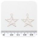 1 PZ - CIONDOLO ARGENTO TIBETANO STELLA 20 MM - ARGENTO