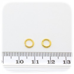 100 PZ - ANELLINI ORO 6 MM - MINUTERIA ANELLI APRIBILI TONDI BIGIOTTERIA