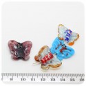 5 PZ - PERLINE VETRO A LUME FARFALLA 25 MM - MULTICOLOR
