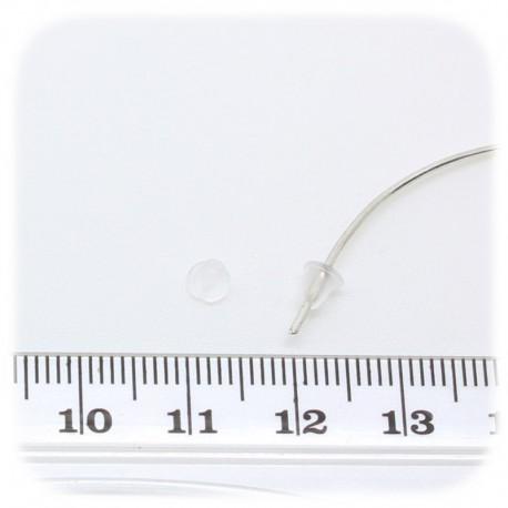 100 PZ - TERMINALE SILICONE - ACCESSORI CHIUSURA ORECCHINI TRASPARENTE