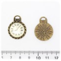 1 PZ - CIONDOLO ARGENTO TIBETANO OROLOGIO 29 MM - BRONZO