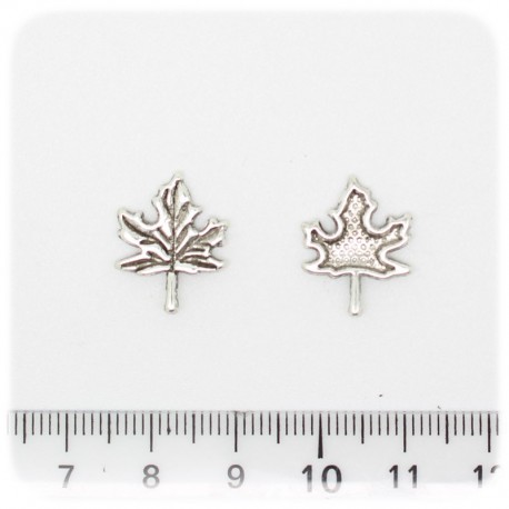 1 PZ - CIONDOLO METALLO FOGLIA - PENDENTE CHARM ARGENTO TIBETANO
