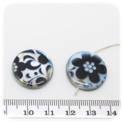 PERLINE CONCHIGLIA PASTIGLIA 20 MM - NAYO BLACK