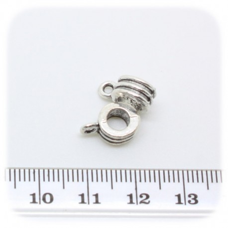 10 PZ -CONNETTORE LINK PASTIGLIA 8 MM -  METALLO - PER PENDENTE