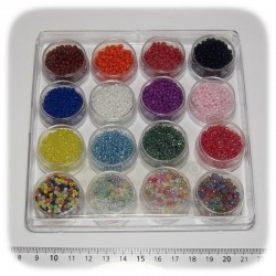 KIT BOX PERLINE INDIANE VETRO CONTERIA - IDEA REGALO - MULTICOLORE