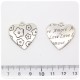 1 PZ - CIONDOLO ARGENTO TIBETANO CUORE 25 MM - METALLO