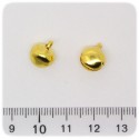 10 PZ -  CIONDOLO CAMPANELLINO METALLO 9 MM - ORO