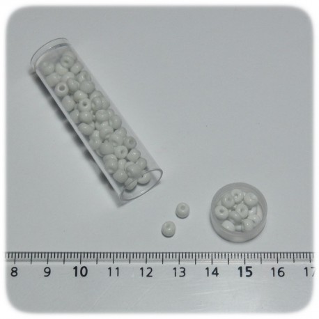 PERLINE INDIANE VETRO CONTERIA 6/0 OPACHE - BIANCO