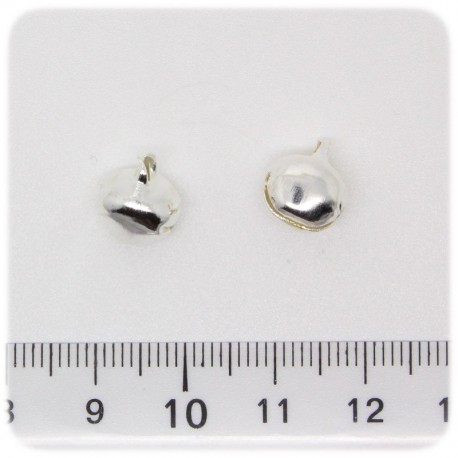 10 PZ - CIONDOLO CAMPANELLINO METALLO 9 MM - ARGENTO