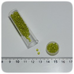 PERLINE INDIANE VETRO CONTERIA 8/0 SILVER LINED - GIALLO