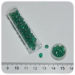 PERLINE INDIANE VETRO CONTERIA 6/0 TRASLUCIDE - VERDE