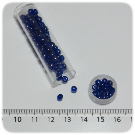 PERLINE INDIANE VETRO CONTERIA 12/0 TRASLUCIDE - BLU