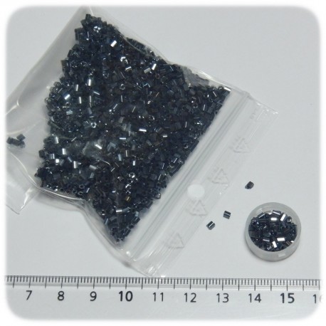 35 gr - PERLINE INDIANE BAGUETTE 2-CUT VETRO CONTERIA 11/0 LUCIDE - PRUSSIAN BLUE