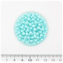 100 PZ - PERLE 4 MM AZZURRO - PERLINE TONDE VETRO CERATE