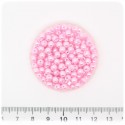 100 PZ - PERLE 4 MM ROSA - PERLINE TONDE VETRO CERATE