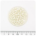 100 PZ - PERLE 4 MM AVORIO - PERLINE TONDE VETRO CERATE