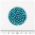 100 PZ - PERLE 4 MM TEAL - PERLINE TONDE VETRO CERATE