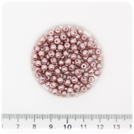 100 PZ - PERLE 4 MM TEAL - PERLINE TONDE VETRO CERATE