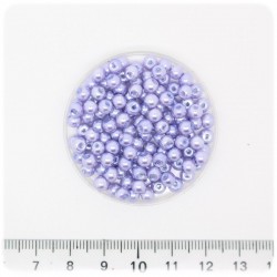 100 PZ - PERLE 4 MM LAVANDA - PERLINE TONDE VETRO CERATE