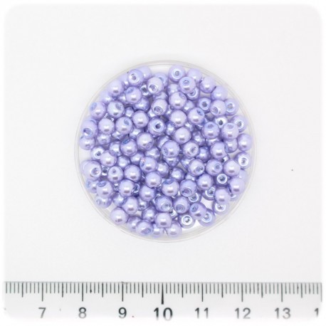 100 PZ - PERLE 4 MM LAVANDA - PERLINE TONDE VETRO CERATE