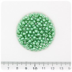 100 PZ - PERLE 4 MM MENTA - PERLINE TONDE VETRO CERATE