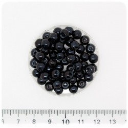 100 PZ - PERLE 6 MM NERO - PERLINE TONDE VETRO CERATE