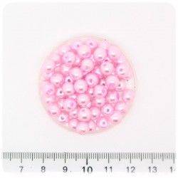 100 PZ - PERLE 6 MM ROSA - PERLINE TONDE VETRO CERATE