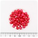 100 PZ - PERLE 6 MM ROSSO - PERLINE TONDE VETRO CERATE