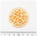 100 PZ - PERLE 6 MM GIALLO - PERLINE TONDE VETRO CERATE