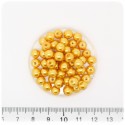 100 PZ - PERLE 6 MM ORO - PERLINE TONDE VETRO CERATE
